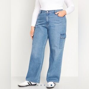 Extra High-Waisted Wide-Leg Cargo Jeans